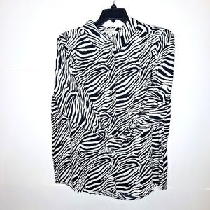 NWT UK brand A Brave Soul "The Button-down in Zebra". Plus-size shirt size 18.